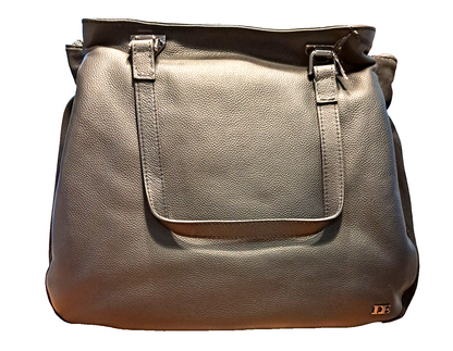 DESIDERIUS Bendine Damen Ledertasche Taupe Rindsleder Wildleder Schulter H3
