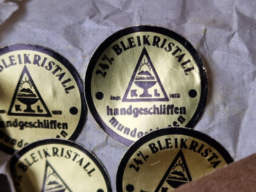 KL, Mundgeblasene Schnapsgläser, 24% Bleikristall, Handgeschliffen, 12 Stück