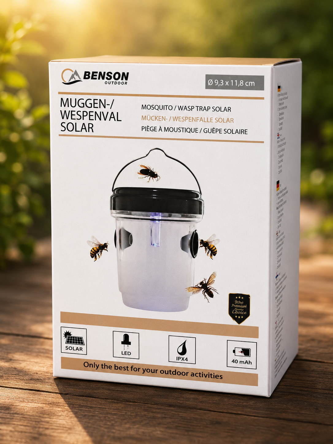 Benson Outdoor Mücken Wespenfalle Solar Insektenfalle Garten Camping