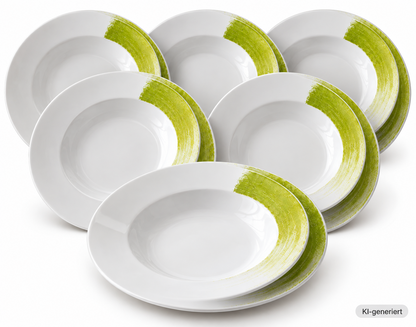 Arte Viva Allegra Tafelservice 12tlg Grün Teller Set 6 Personen Porzellan HA18
