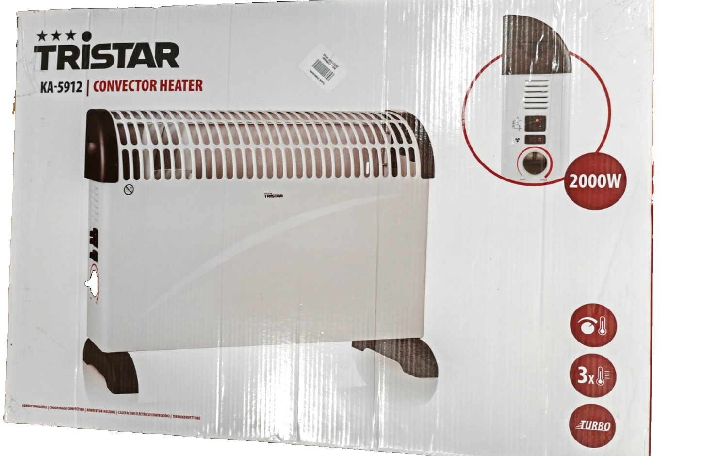Tristar KA-5912 Konvektor Heizung 2000W Turbo Thermostat 3 Heizstufen Weiß HA28