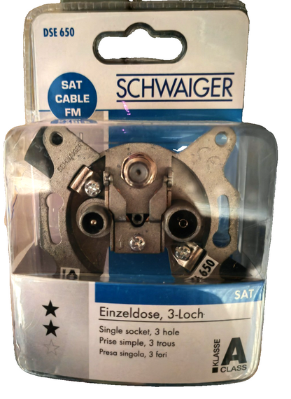 Schwaiger SAT Antennendose 3-Loch TV Radio SAT Enddose FM Einzeldose A5