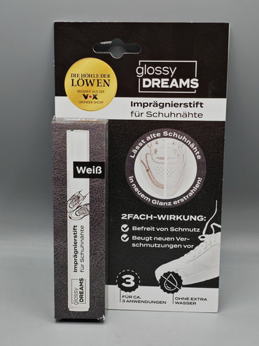 Glossy Dreams Imprägnierstift für Schuhnähte Weiß Wasserfest Schuhpflege
