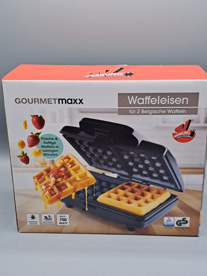 GOURMETmaxx Waffeleisen für 2 Belgische Waffeln – 750 W,...