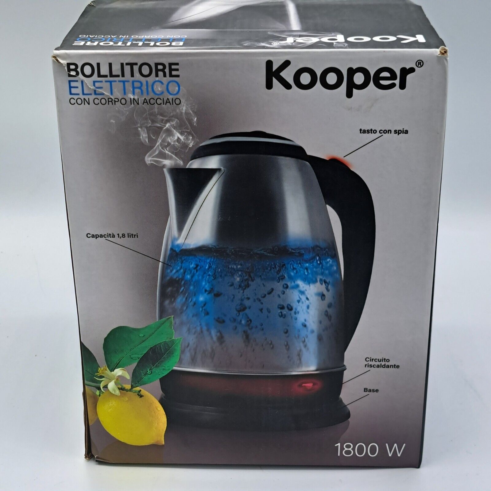 Kooper Wasserkocher 1800W, Leistungsstark, Modern