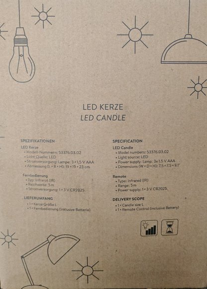 Navaris LED Kerze Metall Kerzenhalter Fernbedienung Timer Dimmbar Schwarz A35