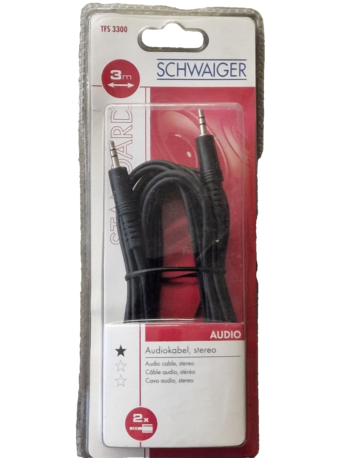 Schwaiger TFS3300 Audiokabel Stereo 3m Audio Kabel AUX HiFi TV