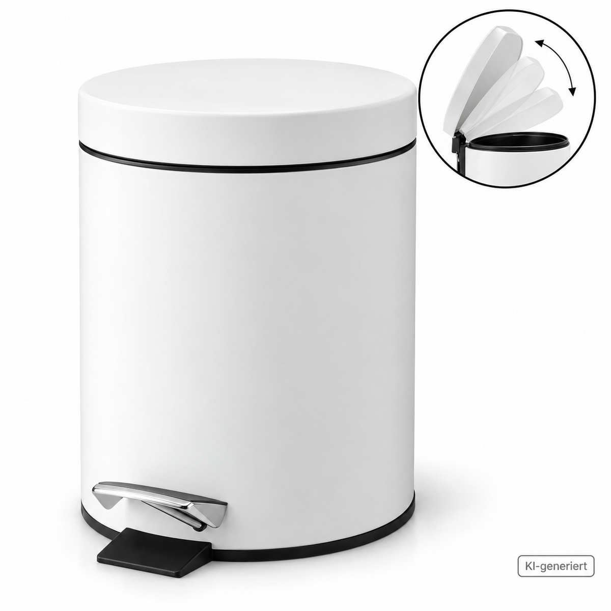 Linsar Kosmetikeimer 3L Weiß Tretmülleimer Soft Close Absenkautomatik Bad WC HA6