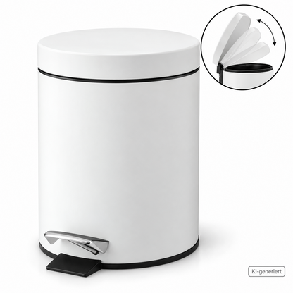 Linsar Kosmetikeimer 3L Weiß Tretmülleimer Soft Close Absenkautomatik Bad WC HA6