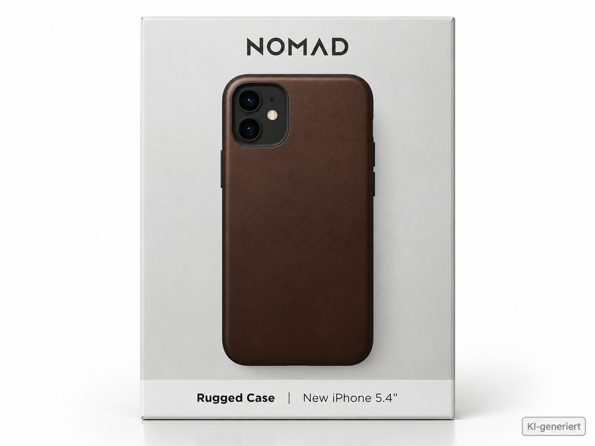 NOMAD Rugged Case iPhone 12 mini 5,4" Horween Leder Rustic Brown Schutzhülle A9
