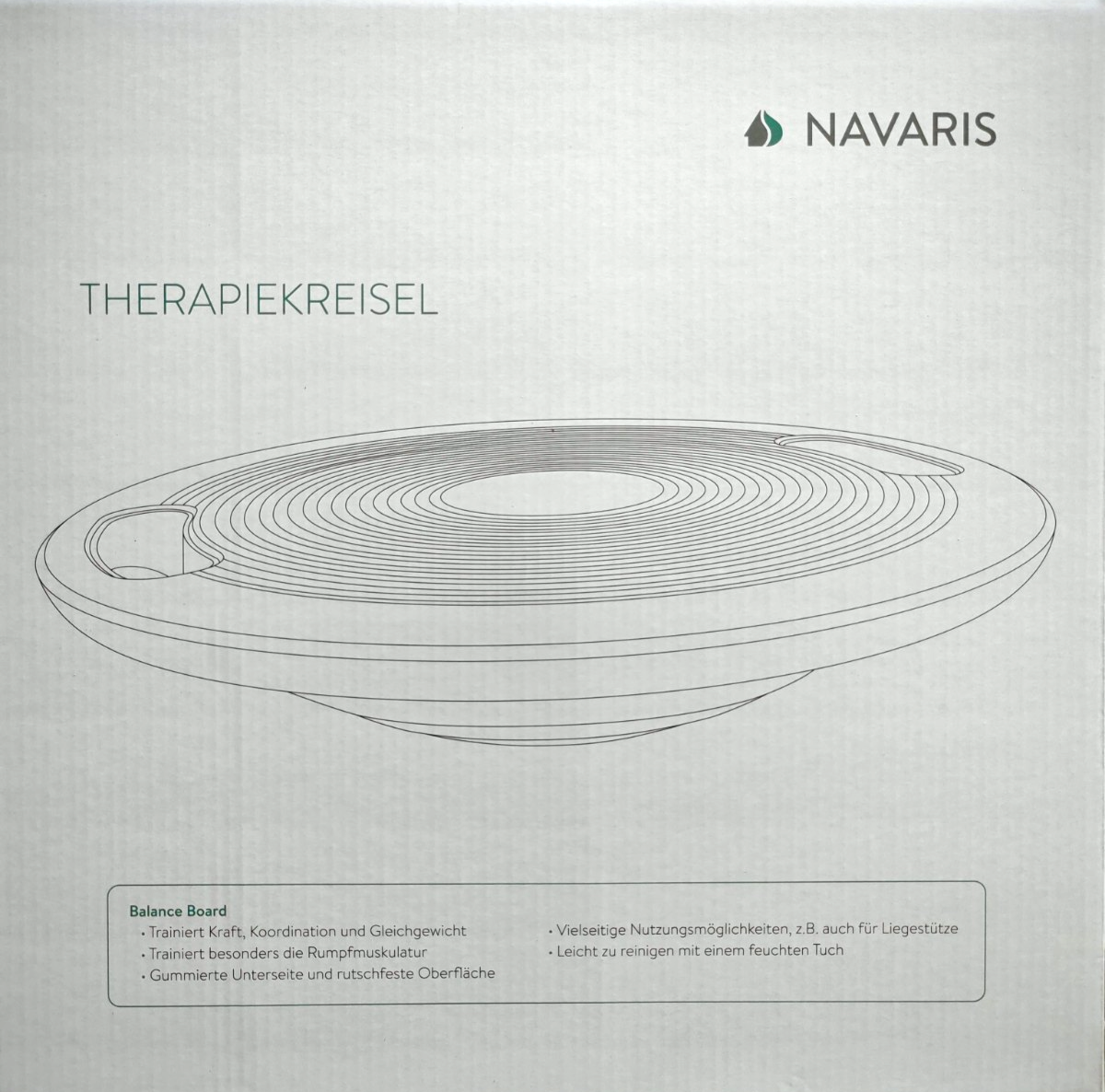 Navaris Balance Board mit Griff  Therapie Kreisel Wackelbrett  Fitness Reha HA11