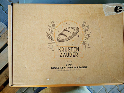 Brotbackform 26cm Gusseisen Topf Dutch Oven Brotbackset inkl. Gärkorb C-06