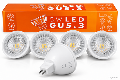 5x Luxari LED GU5.3 MR16 5W 420lm 2700K Warmweiß 38° Spot 12V HA35