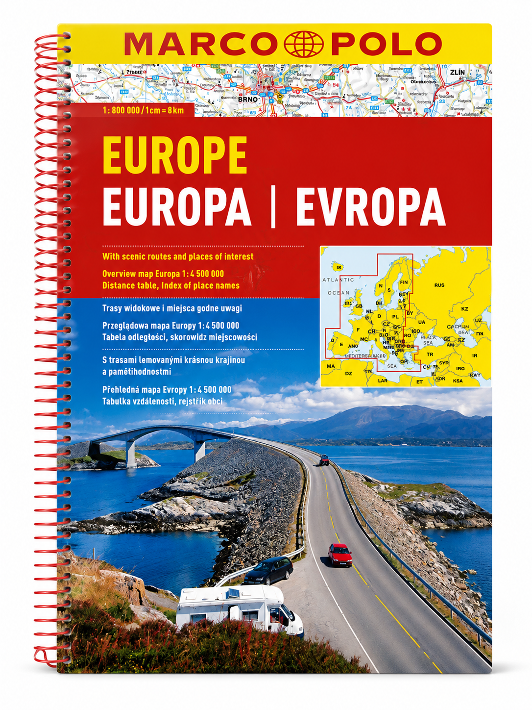 Marco Polo Europa Atlas Drogowy 1:800000 Straßenatlas Reisekarte Europa