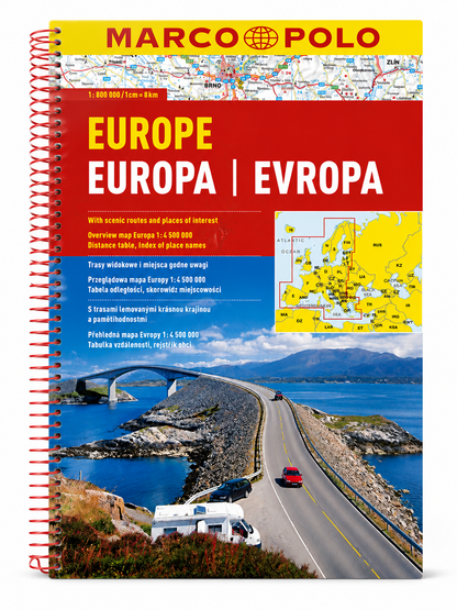 Marco Polo Europa Atlas Drogowy 1:800000 Straßenatlas Reisekarte Europa