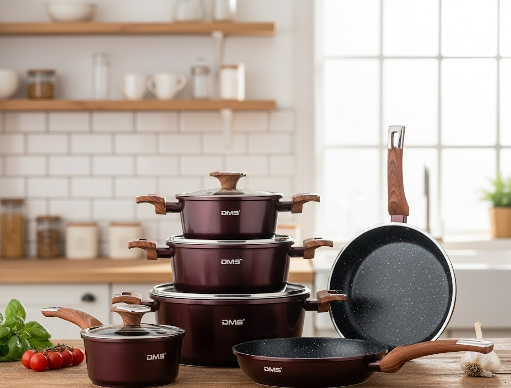 DMS® 10-tlg Induktions-Kochset – Töpfe, Pfannen & Bratpfannen mit Glasdeckel ✅