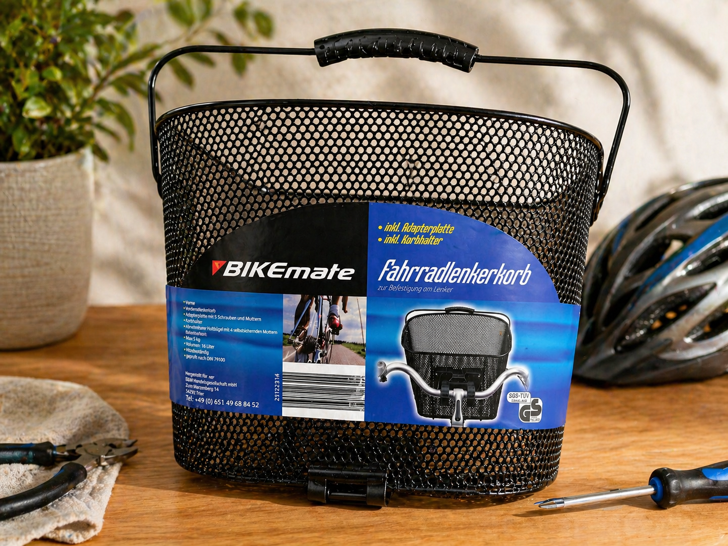 Bikemate Fahrradkorb Lenkerkorb Schwarz inkl Halterung Fahrrad Korb