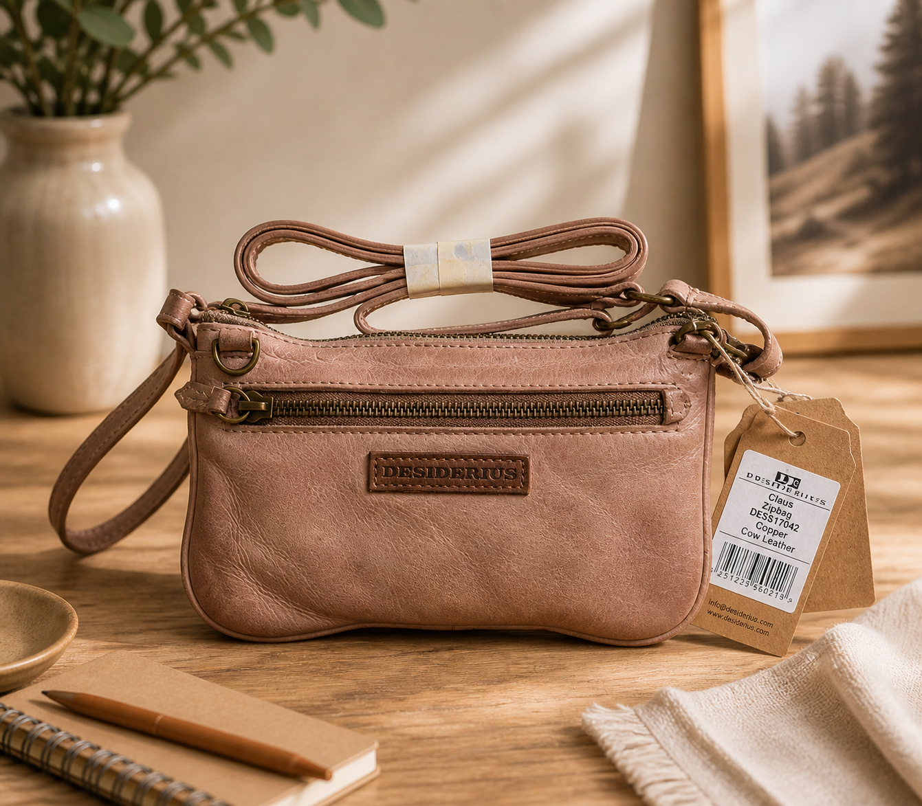Desiderius Clavus Jaspis Copper Handtasche Echtleder handgemacht Tasche