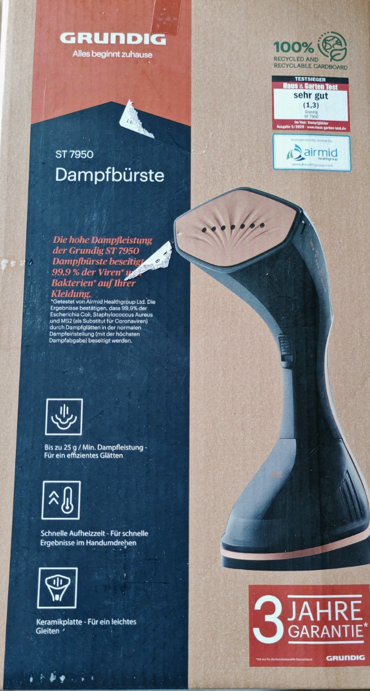 Grundig ST7950 Dampfbürste Dampfglätter 1600W Steamer Kleidung Bügelbürste C4
