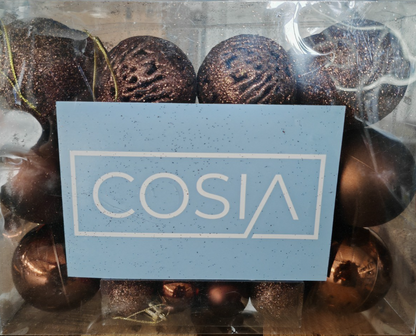 COSIA Weihnachtskugeln 50 Stück Kupfer Christbaumkugeln Kunststoff Baum HA31