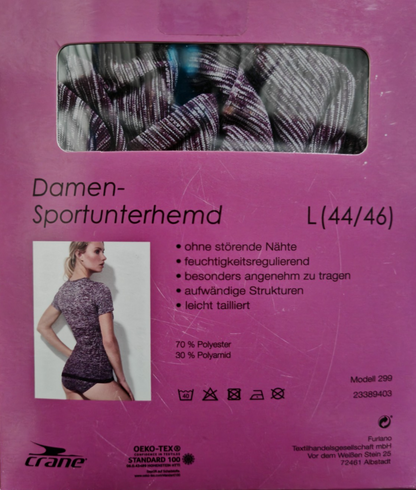 CRANE Damen Funktionsshirt Gr. 44/46 L Violett Sport Unterhemd Laufshirt G3