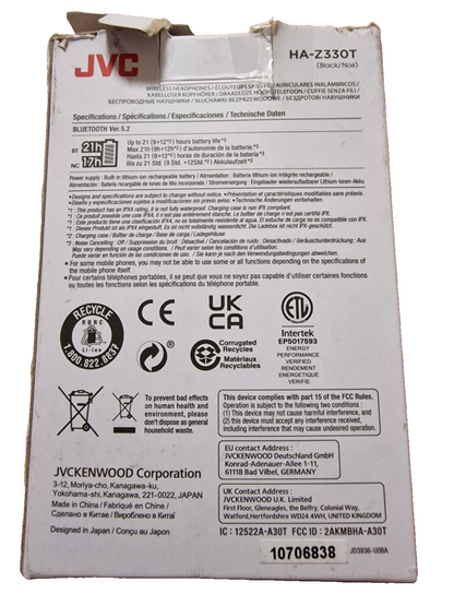 JVC HA-Z330T True Wireless In-Ear Kopfhörer Noise Cancelling Bluetooth