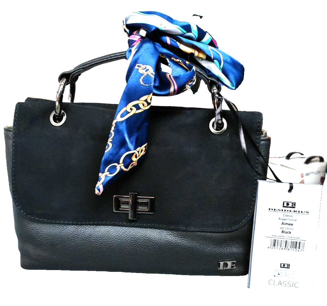 Desiderius Aimee Blogger Edition Damen Ledertasche Schwarz Leder Handtasche F2