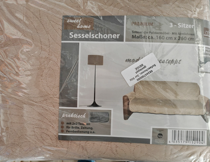 Sweet Home Sesselschoner 3-Sitzer 160x260 cm Beige Sofaschoner Couchschutz  E5