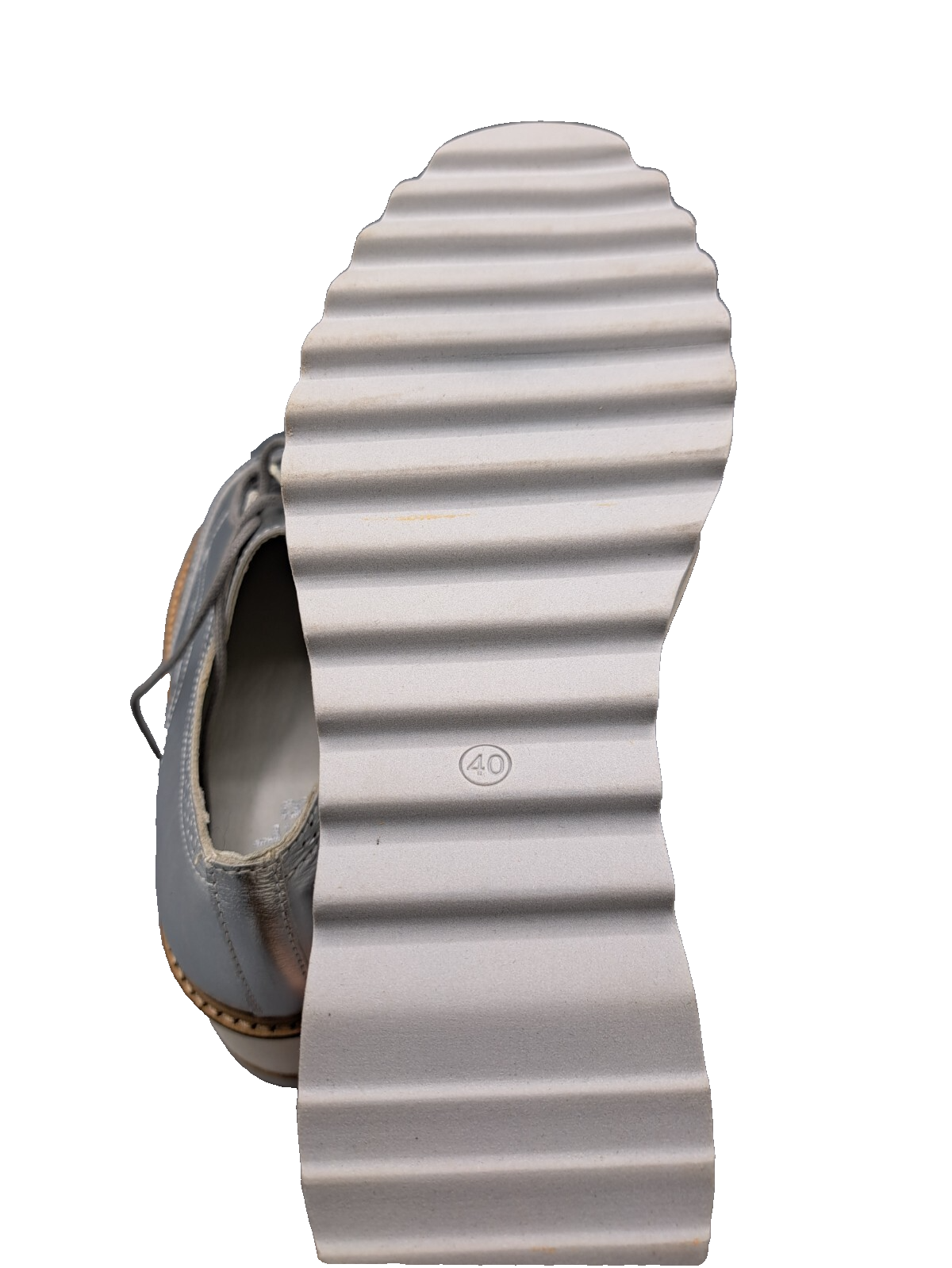 Bullboxer Damen Plateau Schnürschuhe Gr. 40 Silber Metallic Halbschuhe Brogue G2