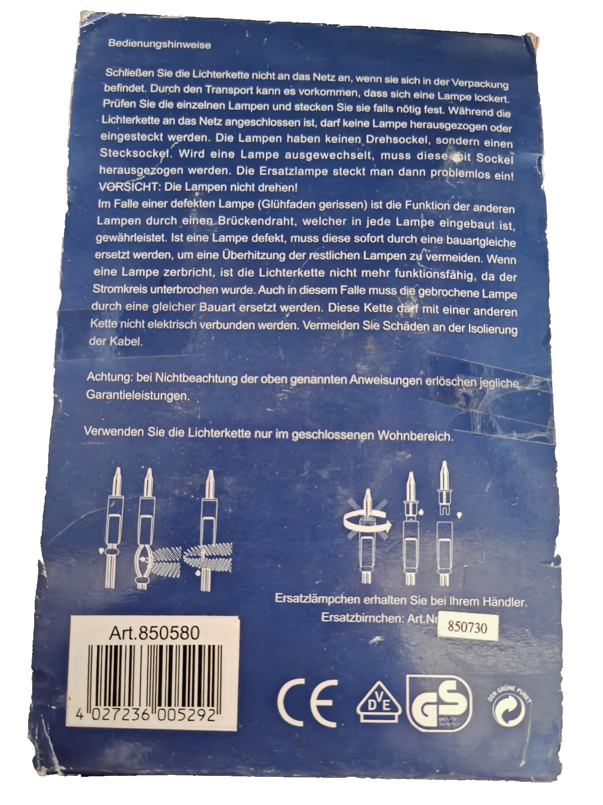 EGB Miniatur Lichterkette 20 Kerzen Weihnachtsbaum Innen Art. 850580 A34