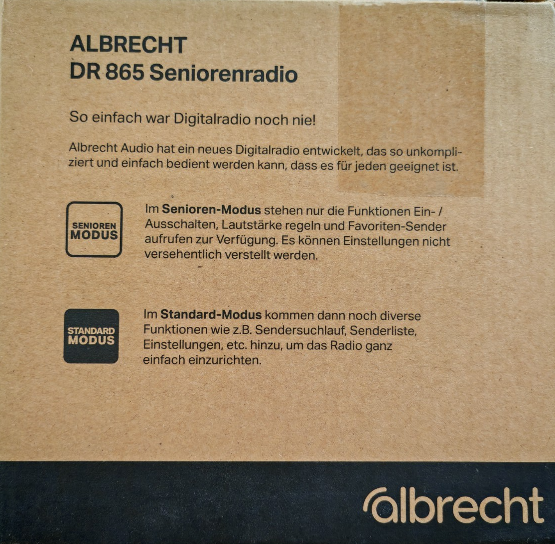 Albrecht DR865 Seniorenradio DAB+ UKW Farbdisplay Kompaktanlage Radio ASA A09