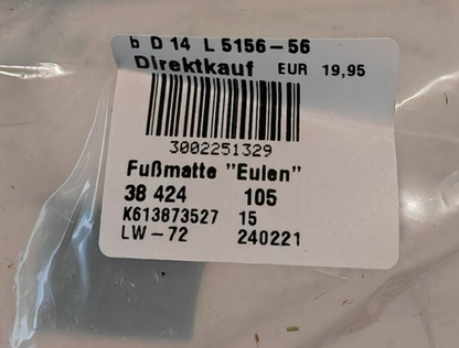 AKZENTE Fußmatte Eulen 40x60 cm Kokos Grün Bunt Schmutzfangmatte Türmatte C3
