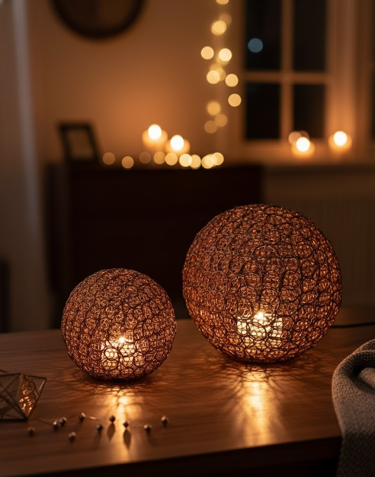 Lumida Casa 2 LED-Dekokugeln Feige Deko-Lichter Kugeln Beleuchtung