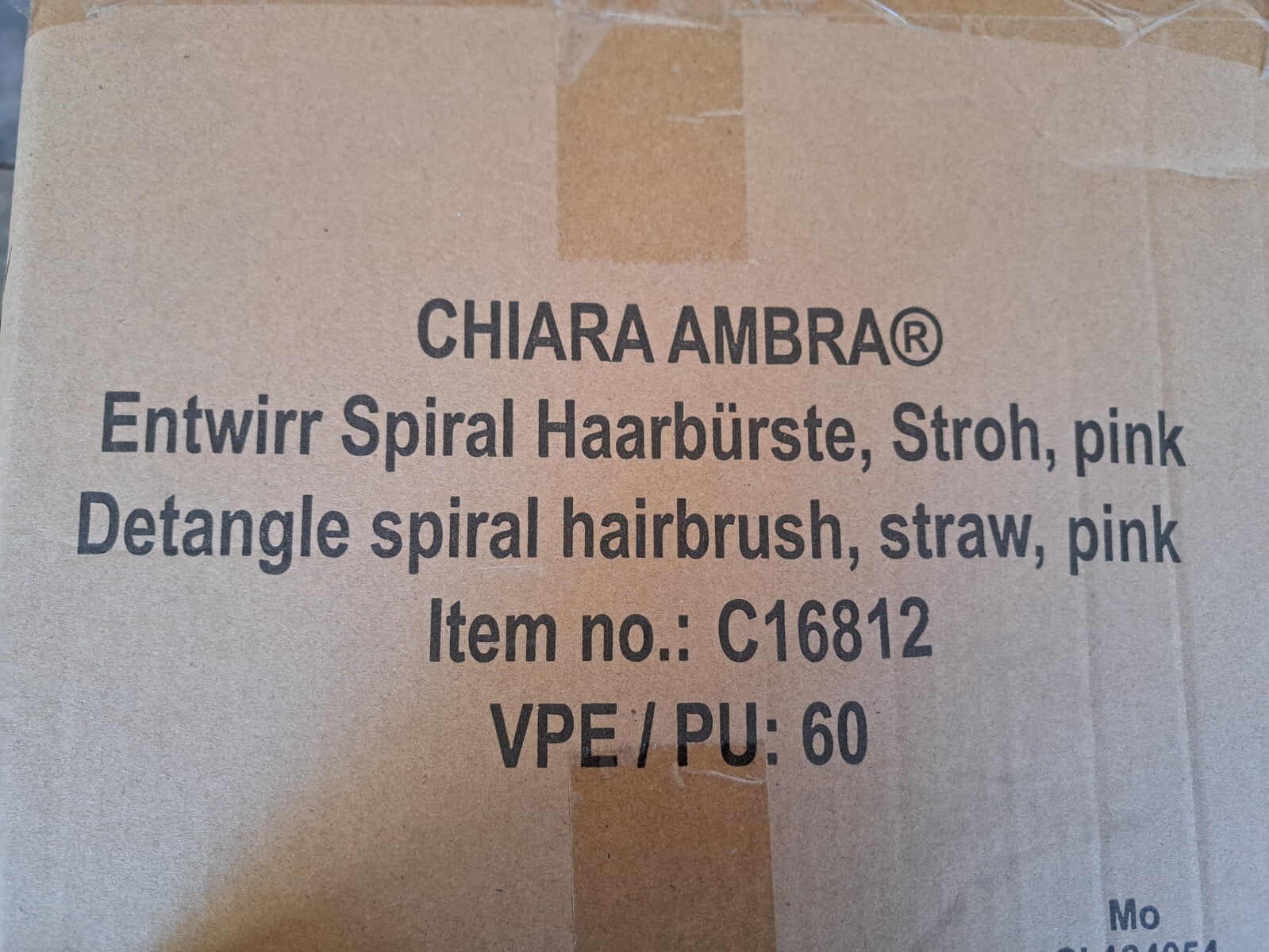 CHIARA AMBRA Mini Bio Haarbürste Stroh Pink Haarpflege Bürste Reise