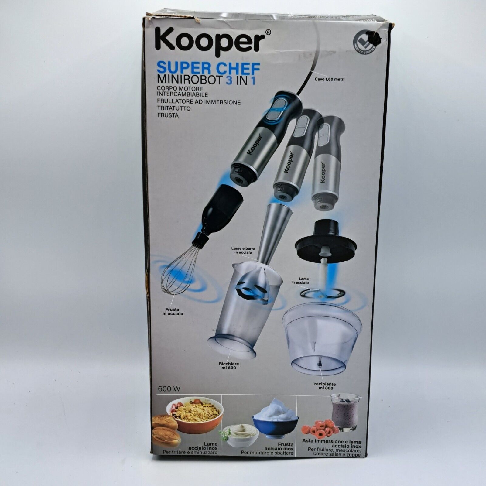 Kooper Super Chef 3 in 1 Stabmixer, Zerkleinerer, Küchengerät