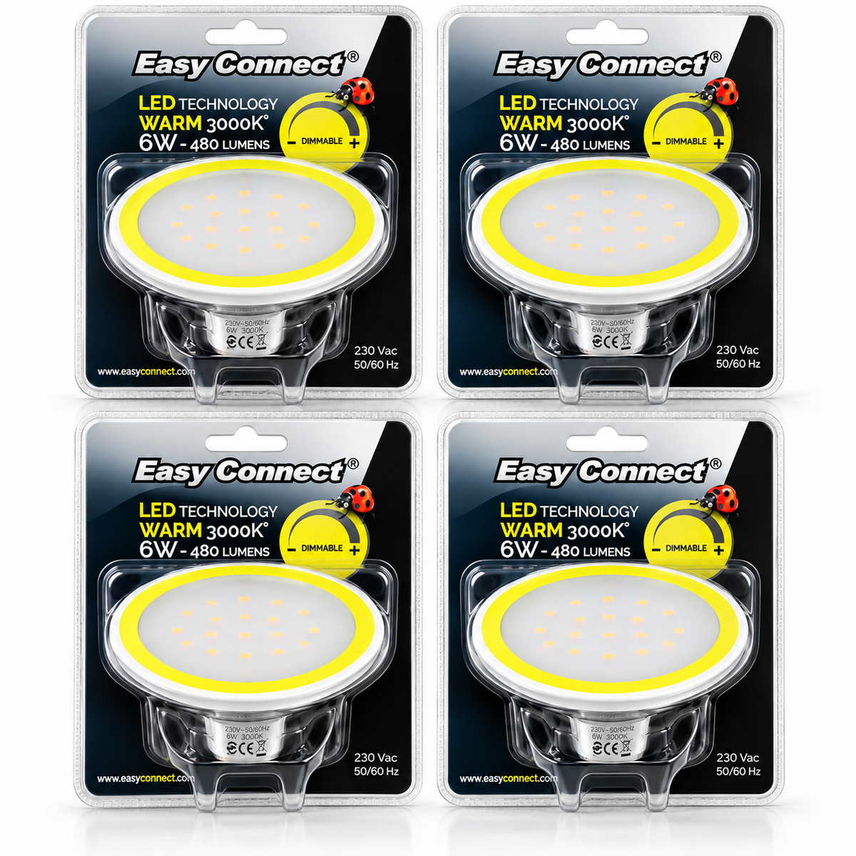 4x Easy Connect LED Lampe 6W E27 480lm 3000K Warmweiß Dimmbar Leuchtmittel HA34
