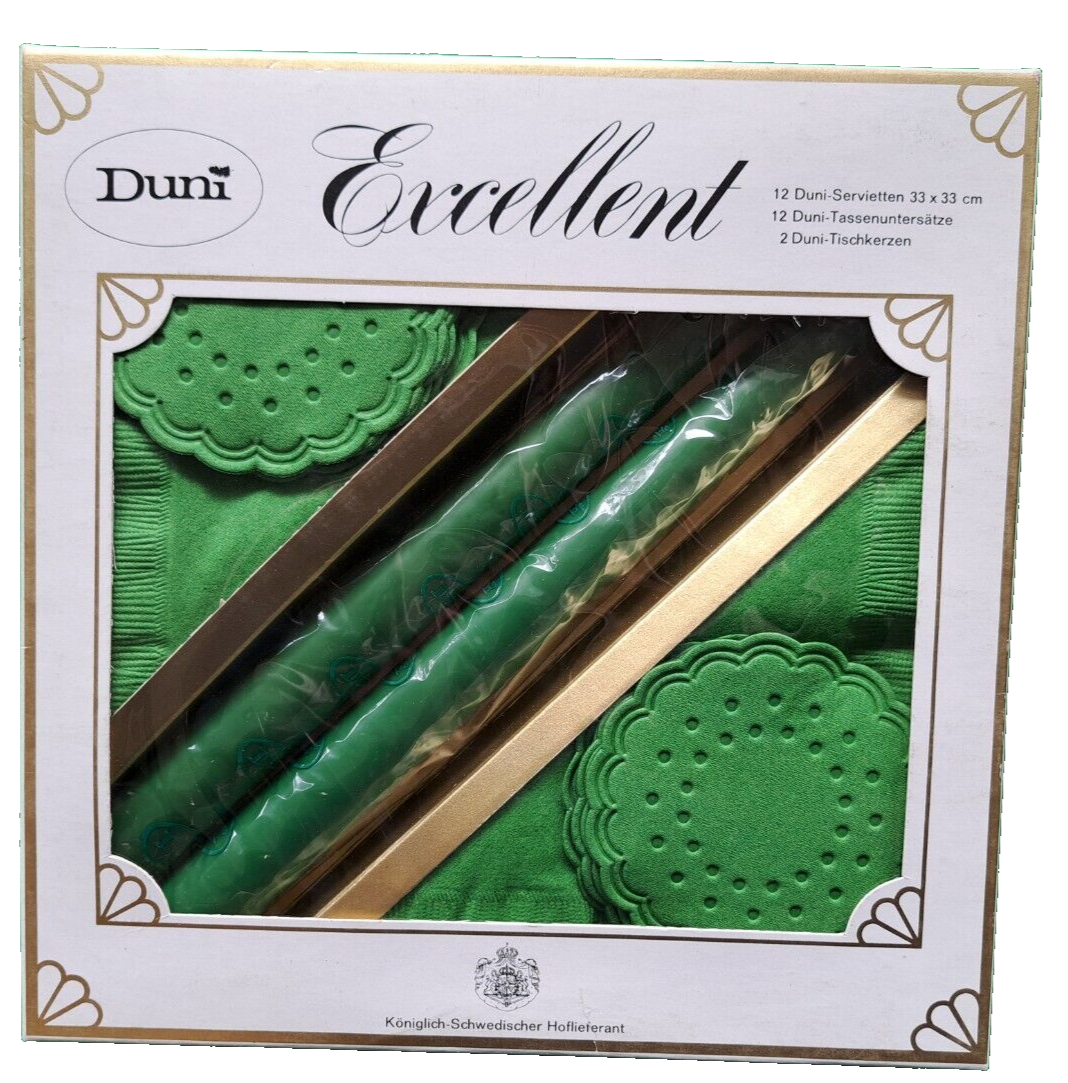 Duni Excellent Set, 12 Duni-Servietten 33x33cm, 12 Duni-Tassenuntersätze, 2 Duni