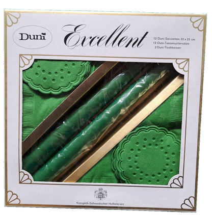 Duni Excellent Set, 12 Duni-Servietten 33x33cm, 12 Duni-Tassenuntersätze, 2 Duni