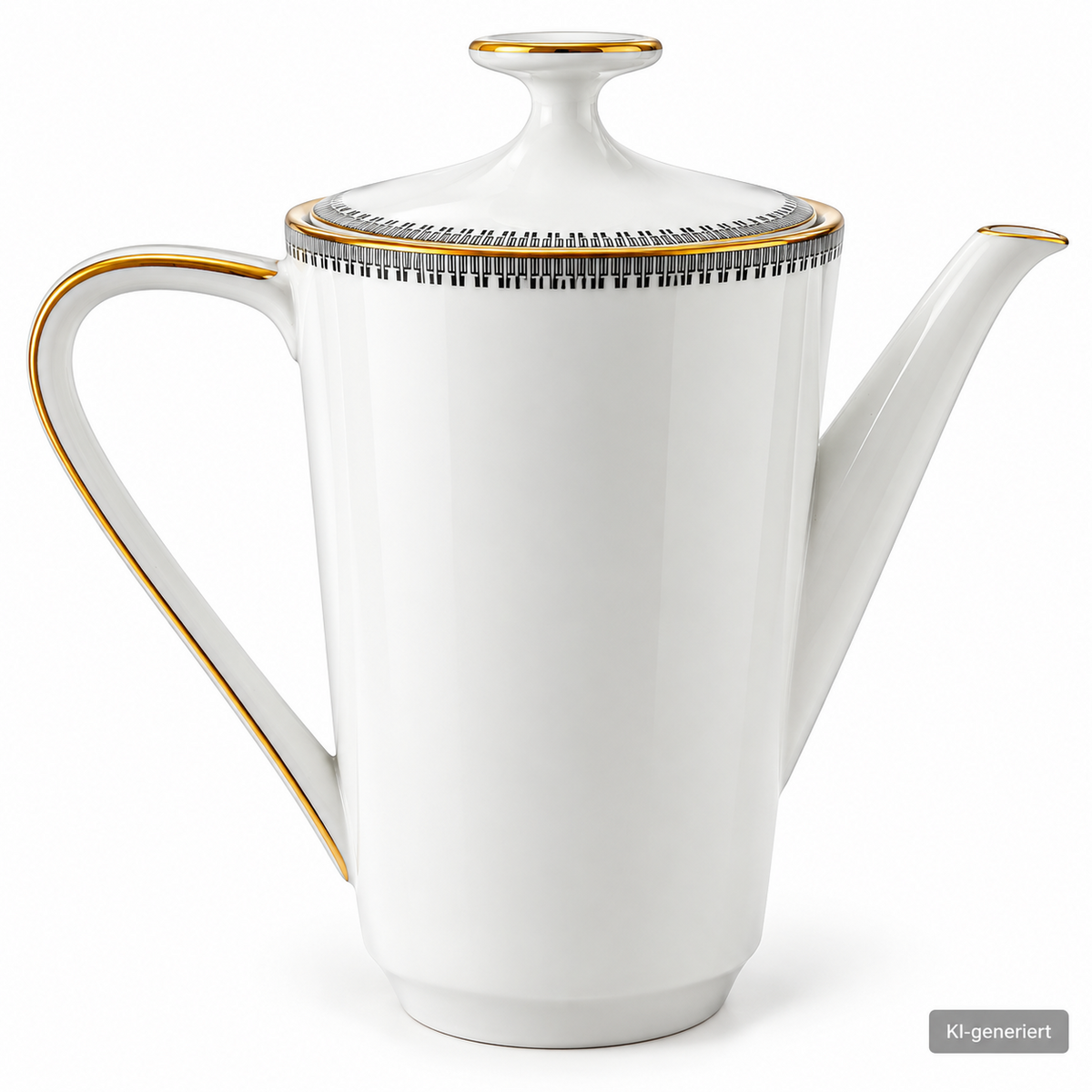 Seltmann Weiden Bavaria Kaffeekanne Porzellan Weiß Gold Vintage mit Deckel A6