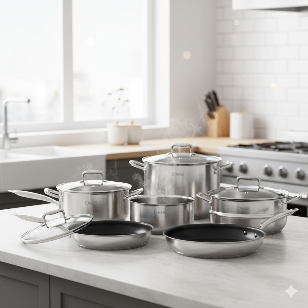 DMS TSE2015C 15-Teilig Topfset mit Glasdeckel