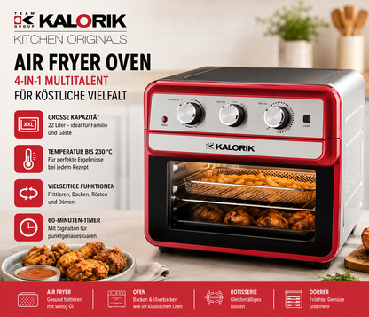 Kalorik TKG AFO 2000 RD 4in1 Air Fryer Ofen Heißluftfritteuse 22L 1700W Pal2