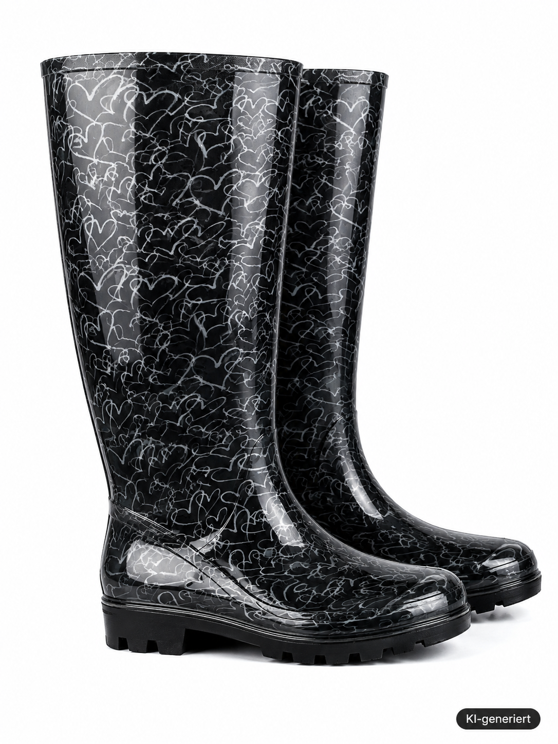 Sorbetto Accessori Joy Damen Gummistiefel Gr. 36 Schwarz Herzen Regenstiefel G2