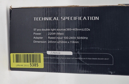 LKE 220W UV Lampe Gelnägel Nagellampe Verbesserter Ladestecker 4x