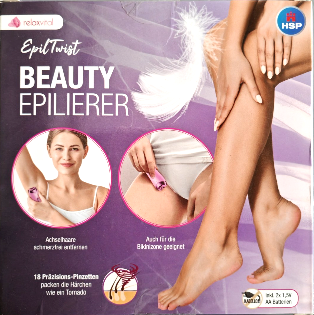 RelaxVital Epil Twist Beauty Epilierer LED Haarentferner Gesicht Beine Achseln