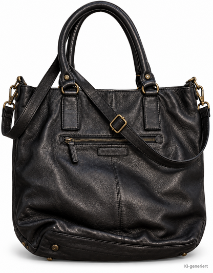 DESIDERIUS Damen Ledertasche Braun Echtleder Handtasche Schultertasche H3