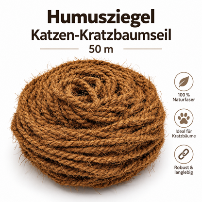 Humusziegel Kratzbaumseil 50m 7mm Natur Sisalseil Katzen Kratzbaum Ersatz HA1