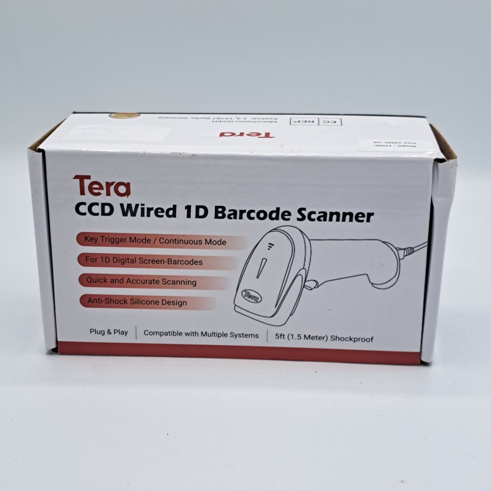 Tera CCD Wired 1D Barcode Scanner