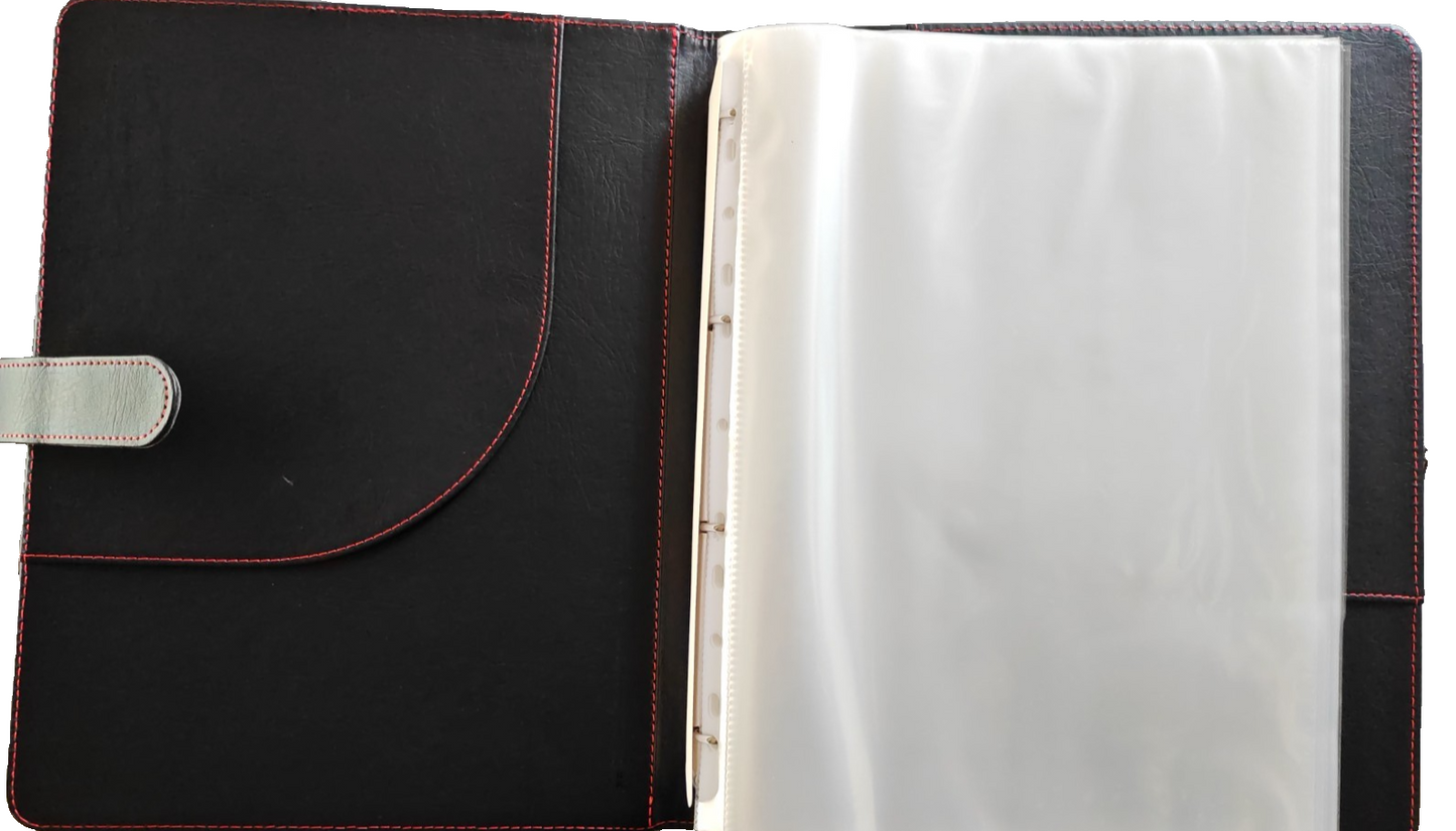 H&S A4 Präsentationsmappe 40 Hüllen Ringordner Kunstleder Dokumentenmappe D-09