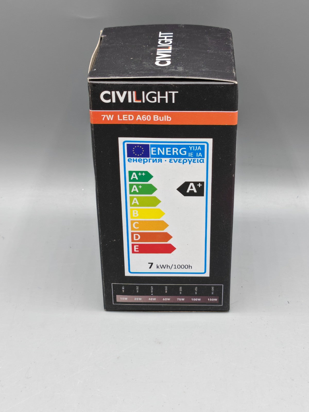 Civilight 7W LED A60 Birne, 470lm, 40W