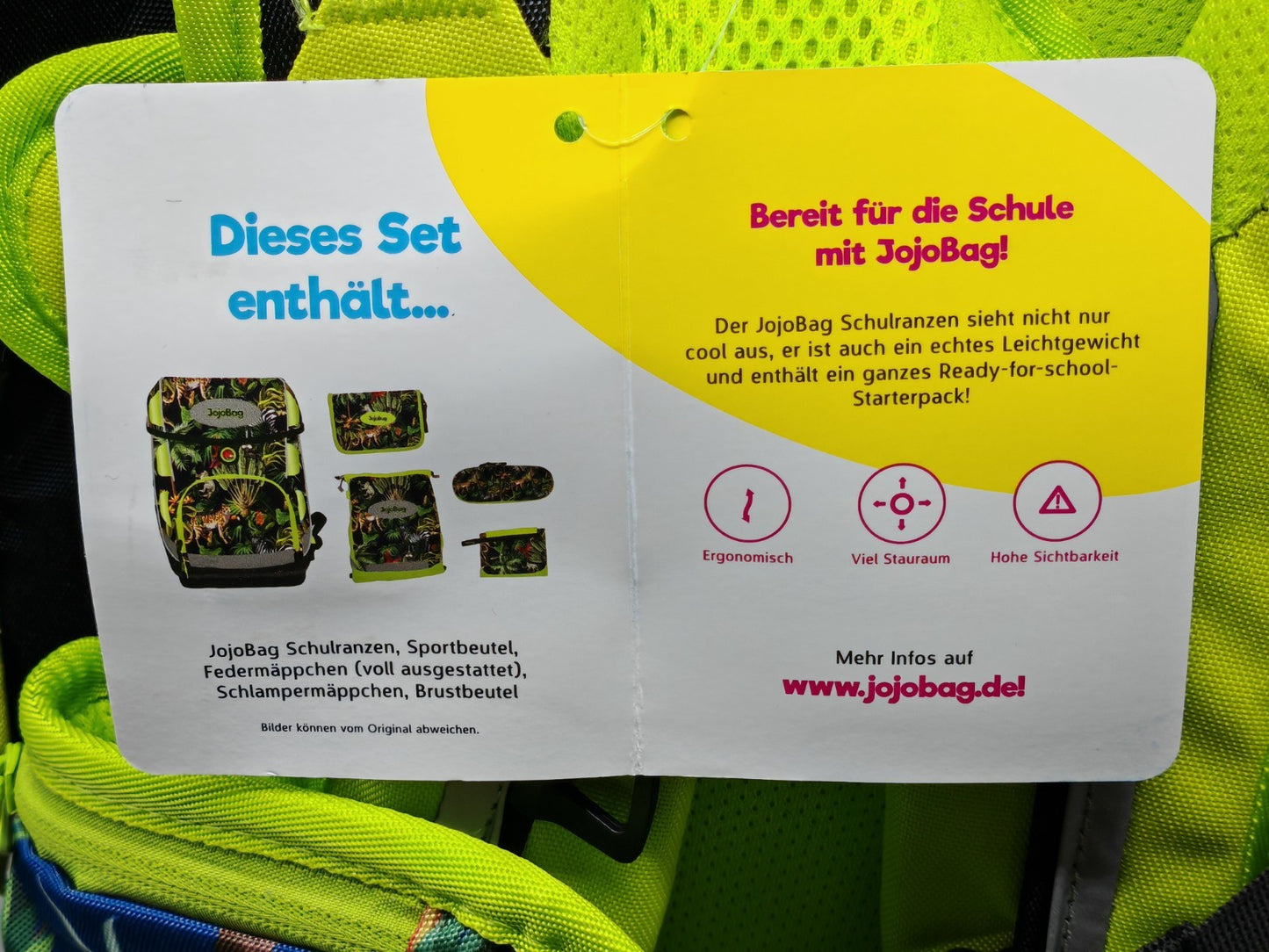 Jojobag Büchertasche Set Federmappe Sportbeutel Geldbörse Schultasche Kinder D8